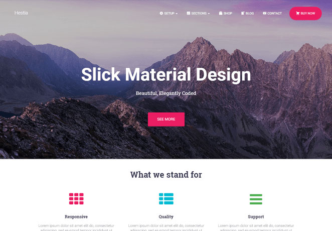 hestia wordpress theme