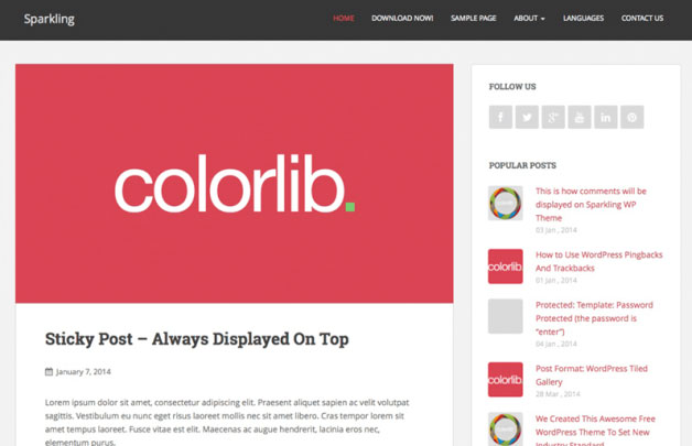 sparkling wordpress theme